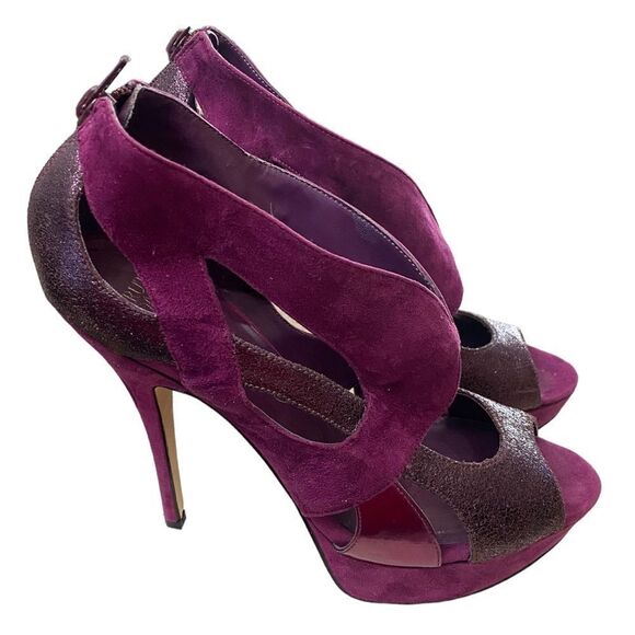 Truth or Dare by Madonna Women's Purple Glittler Platform Stiletto Heels 10 - Picture 2 of 7
